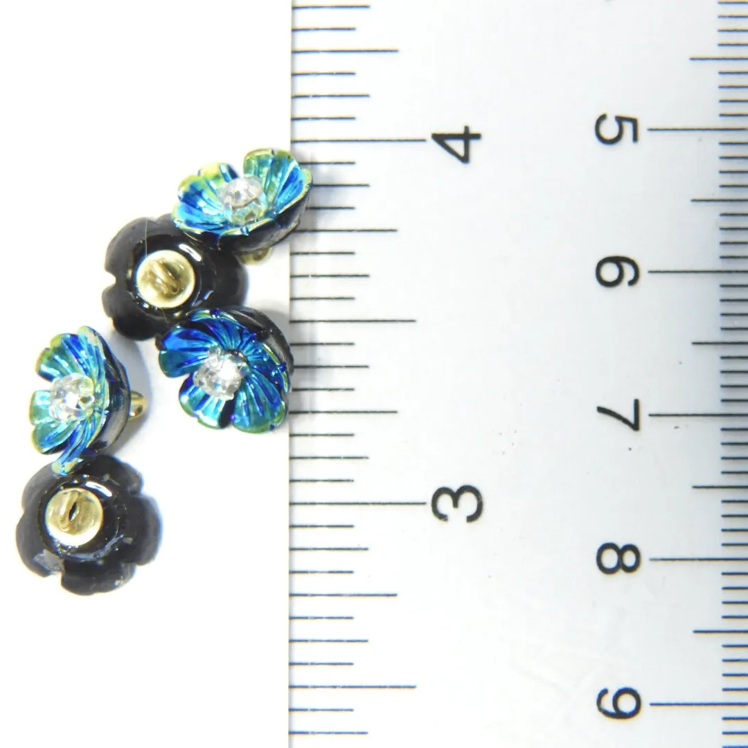 Blue Flower Buttons for Sewing