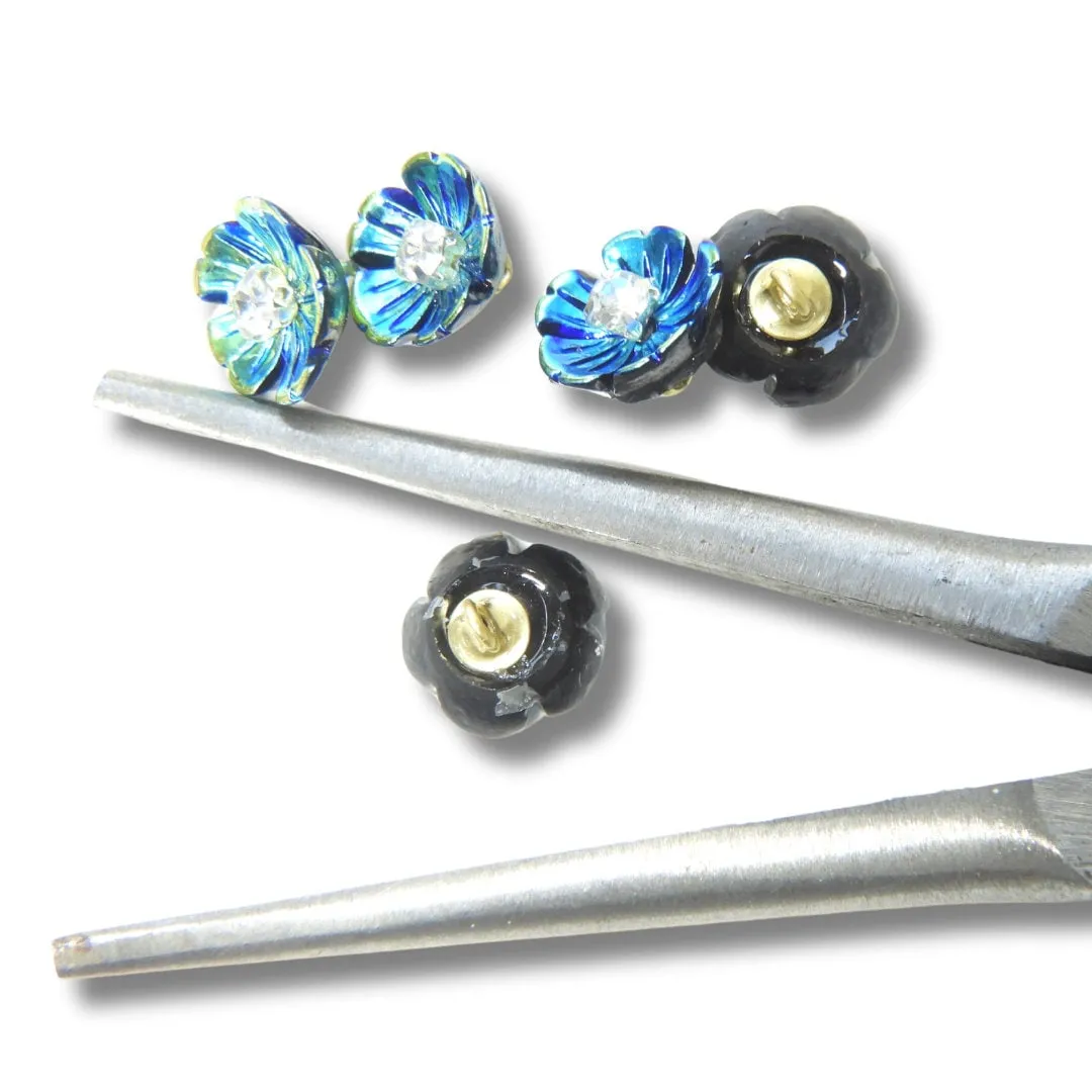 Blue Flower Buttons for Sewing
