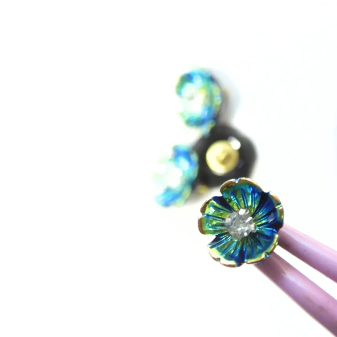 Blue Flower Buttons for Sewing