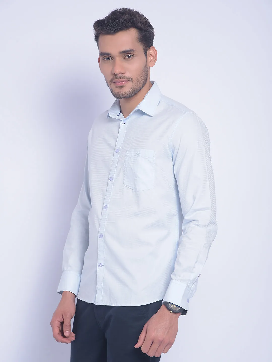 Blue Printed Shirt