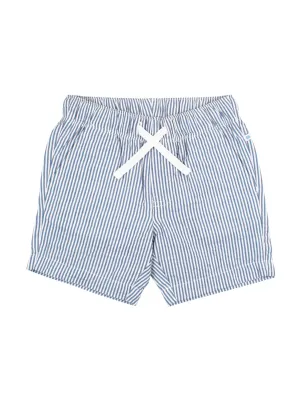 Blue Seersucker Pull-on Shorts