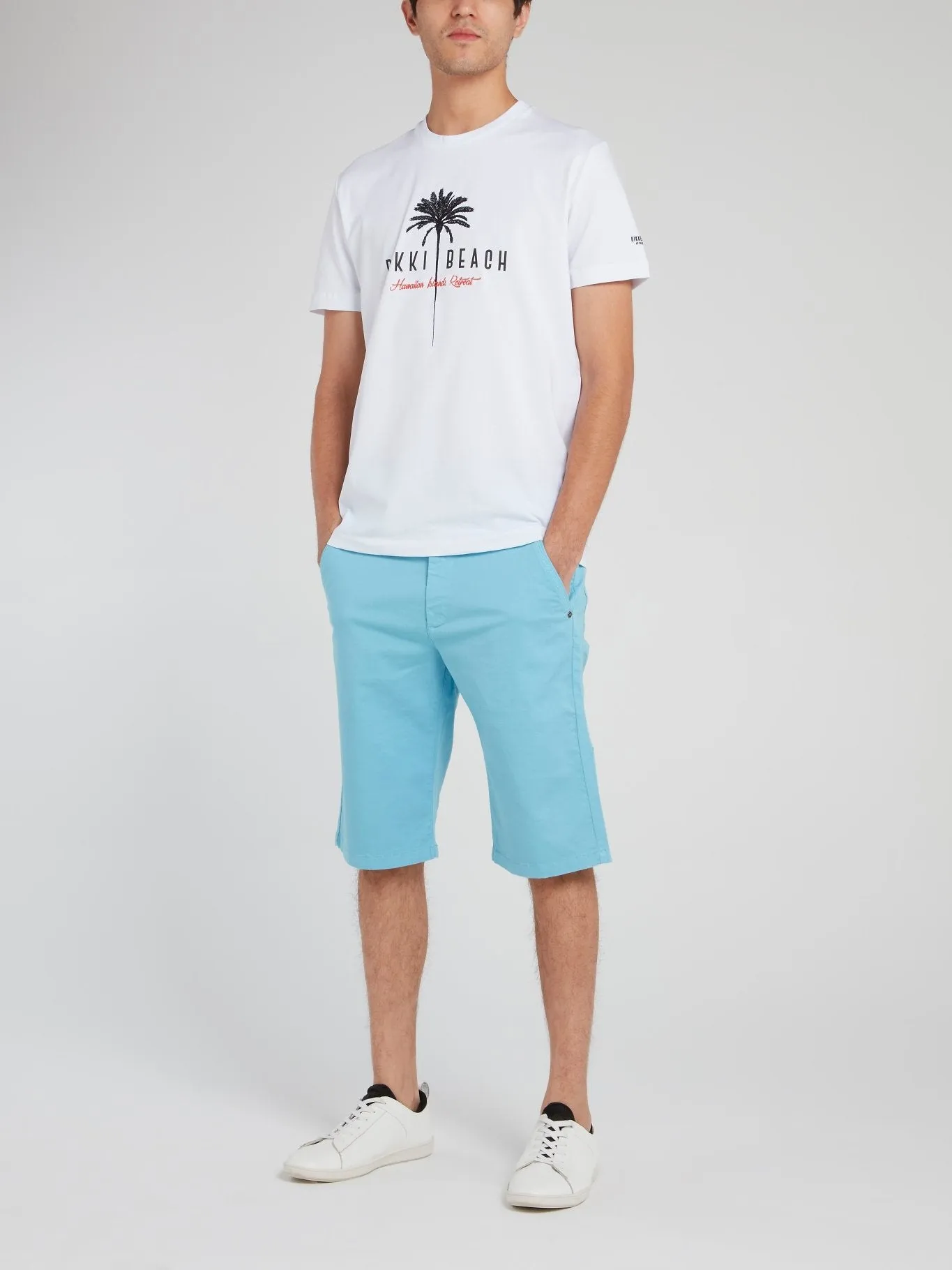 Blue Straight Cut Shorts