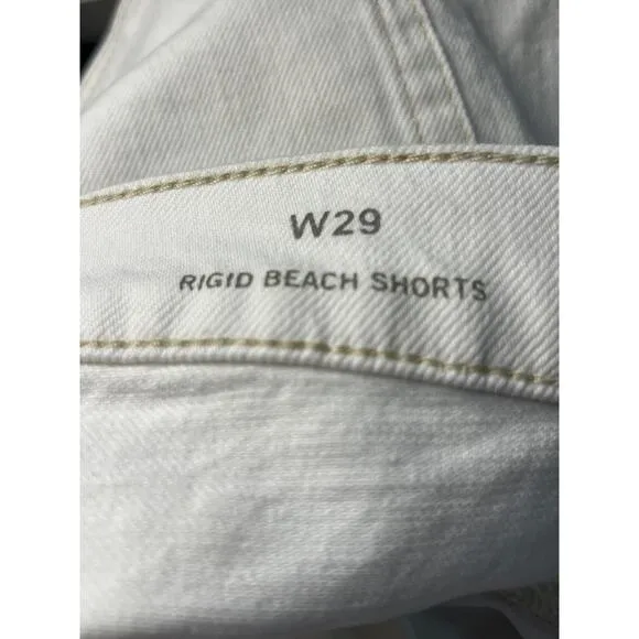 Boden Rigid Beach Shorts Ecru/white Denim Cut Off Shorts Womens NWT Size 29