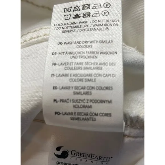 Boden Rigid Beach Shorts Ecru/white Denim Cut Off Shorts Womens NWT Size 29