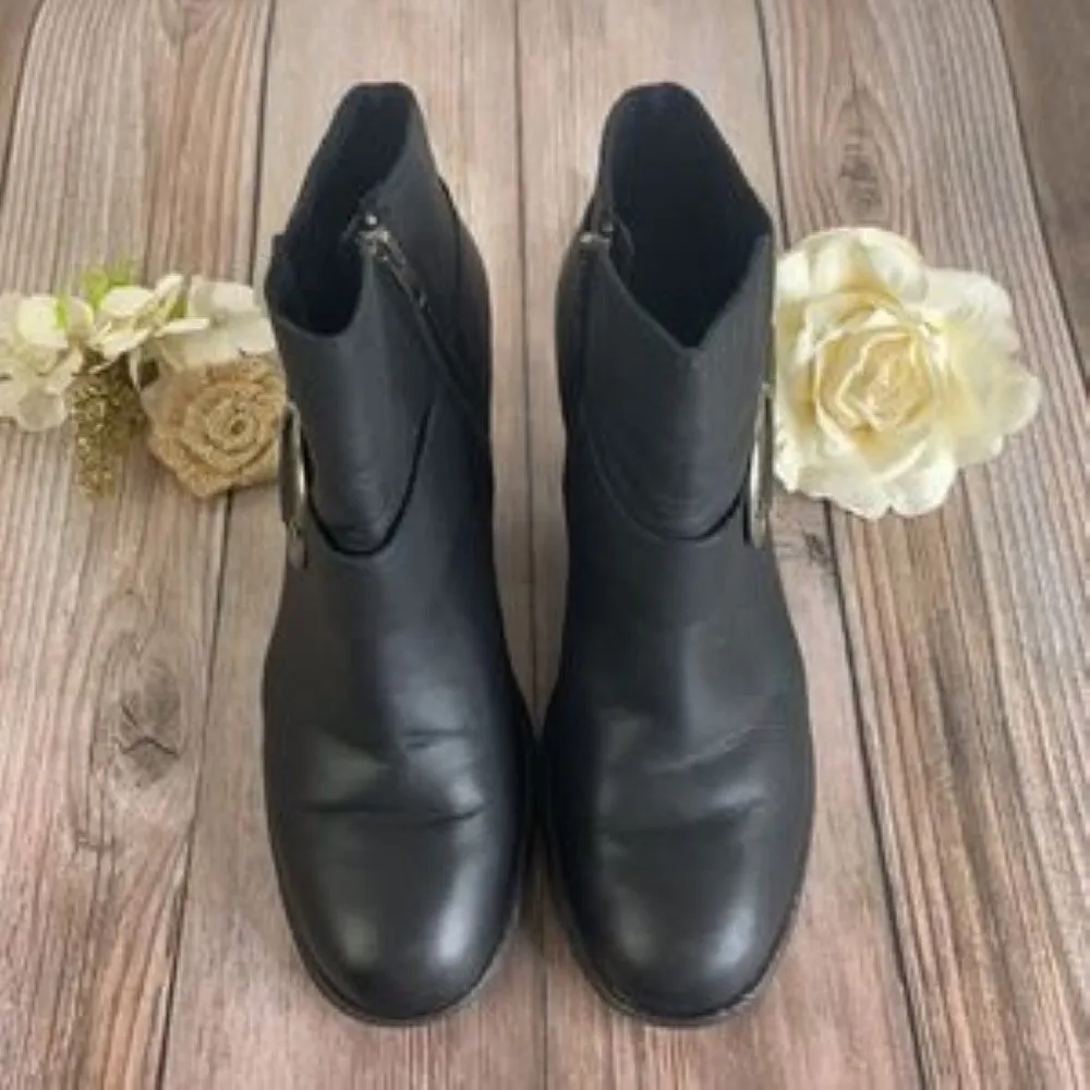Born Black Leather Bootie 9.5M