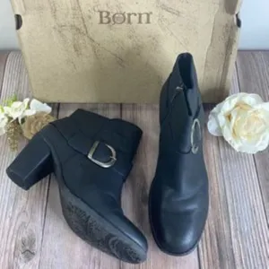 Born Black Leather Bootie 9.5M