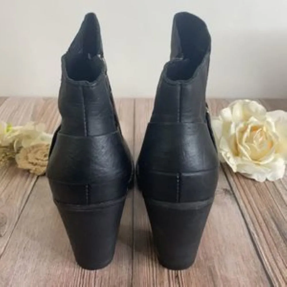 Born Black Leather Bootie 9.5M