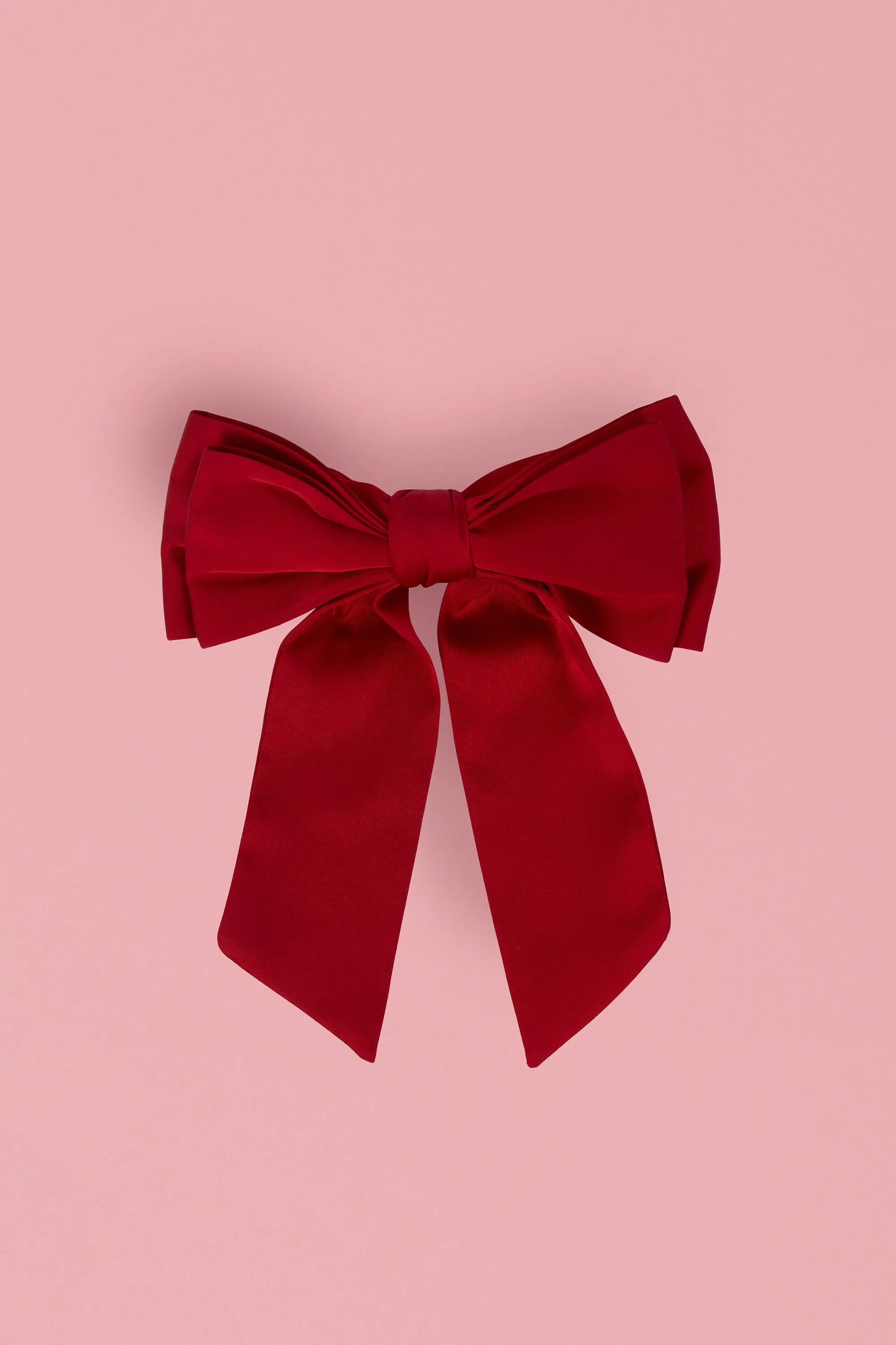 Bow Hair Clip in Ruby Red