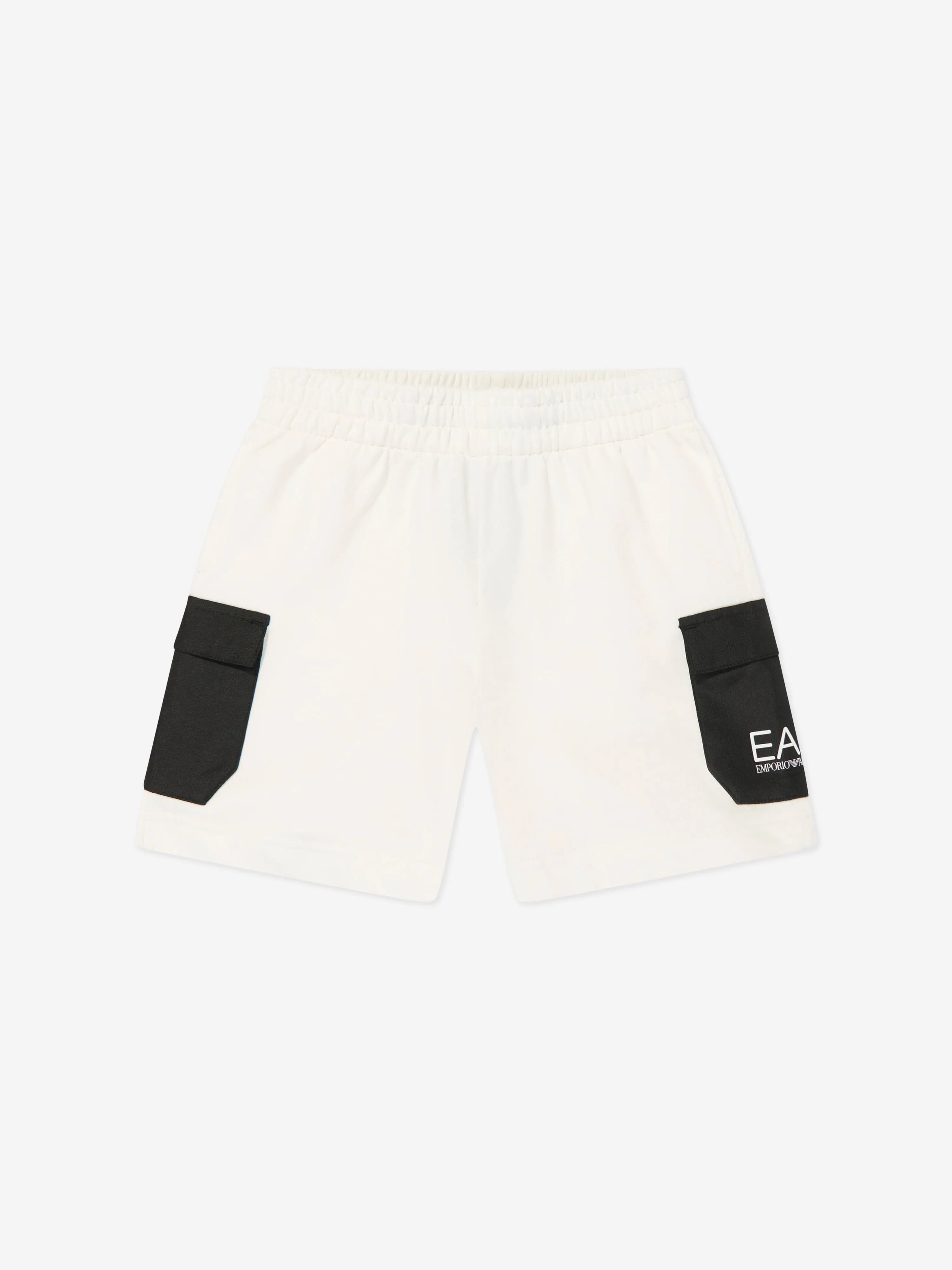 Boys Logo Cargo Shorts in Ivory