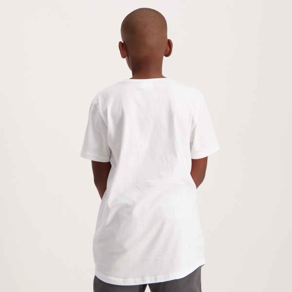 Boys Short Sleeve Batman Scoop Hem Tee - White