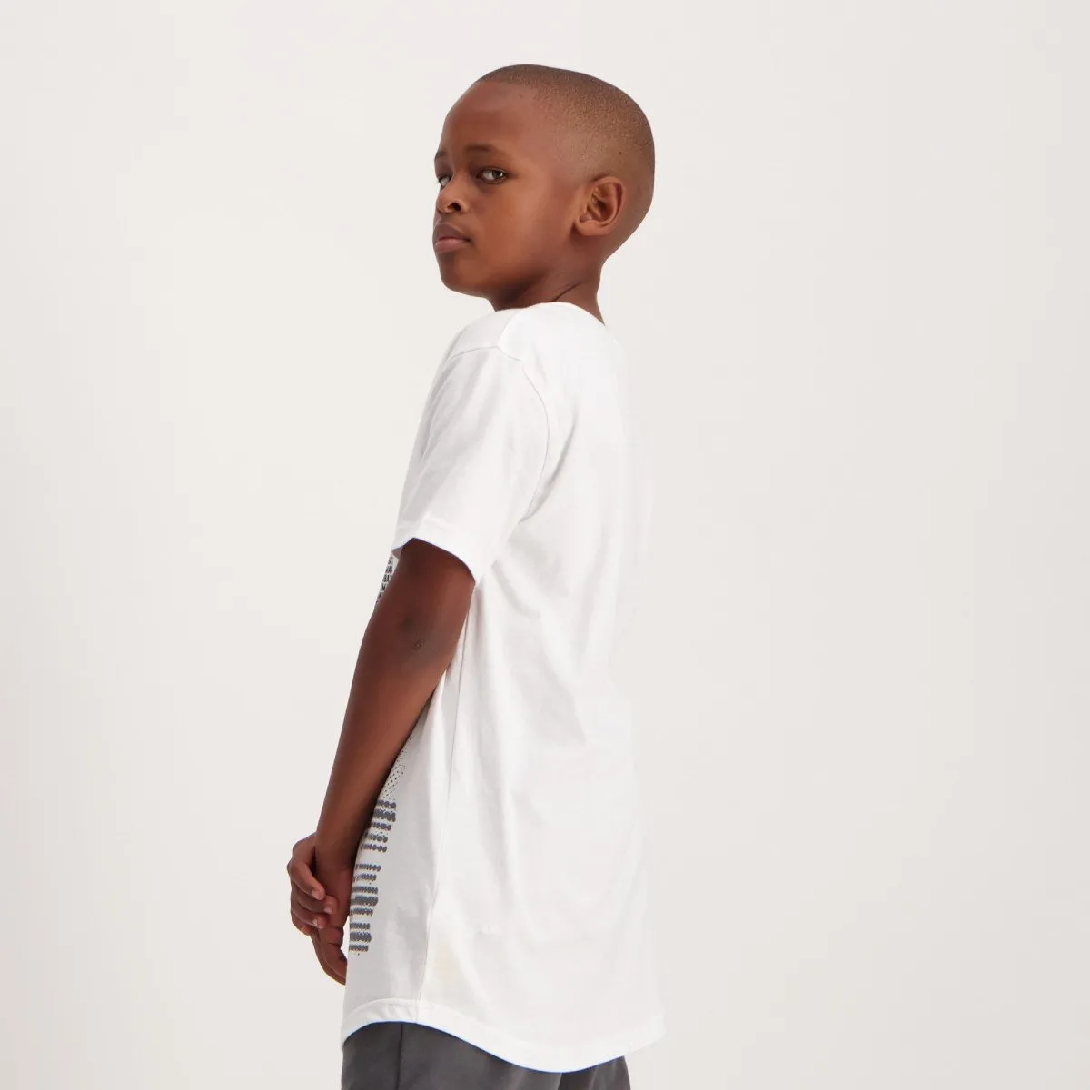 Boys Short Sleeve Batman Scoop Hem Tee - White