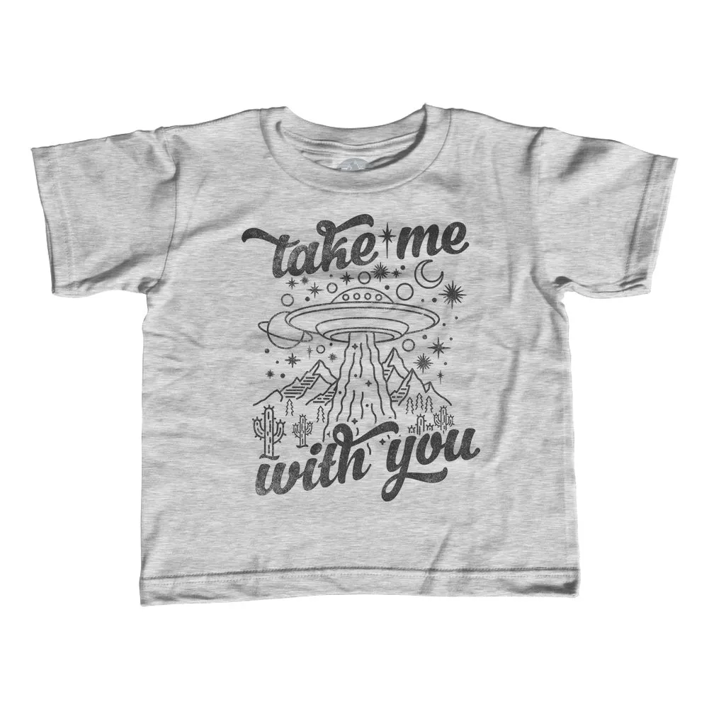 Boy's Take Me With You Alien UFO Shirt T-Shirt