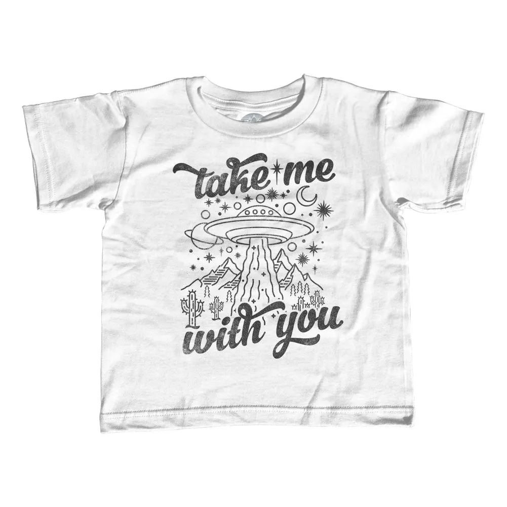 Boy's Take Me With You Alien UFO Shirt T-Shirt