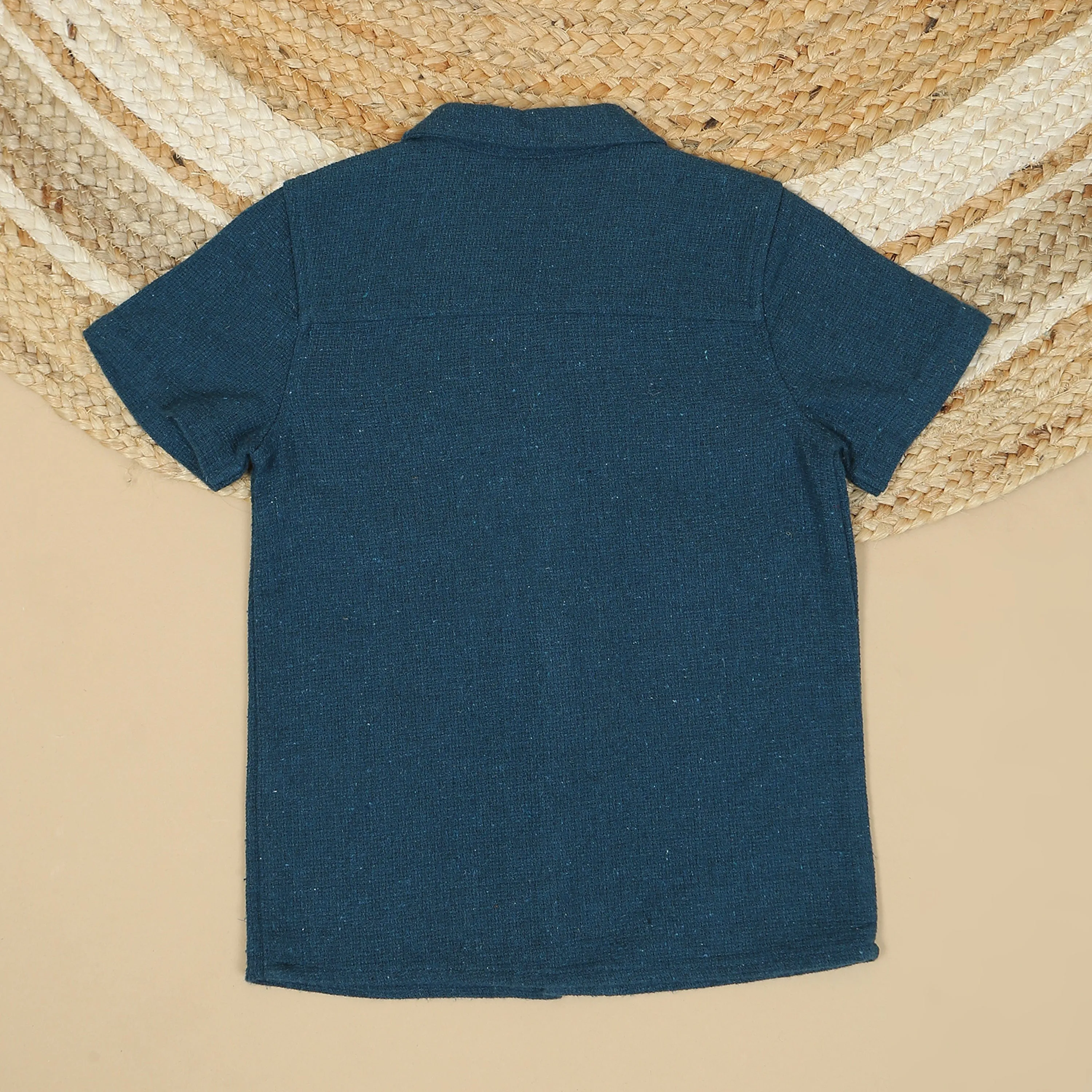 Boys Textured Shirt Cerulean Blue