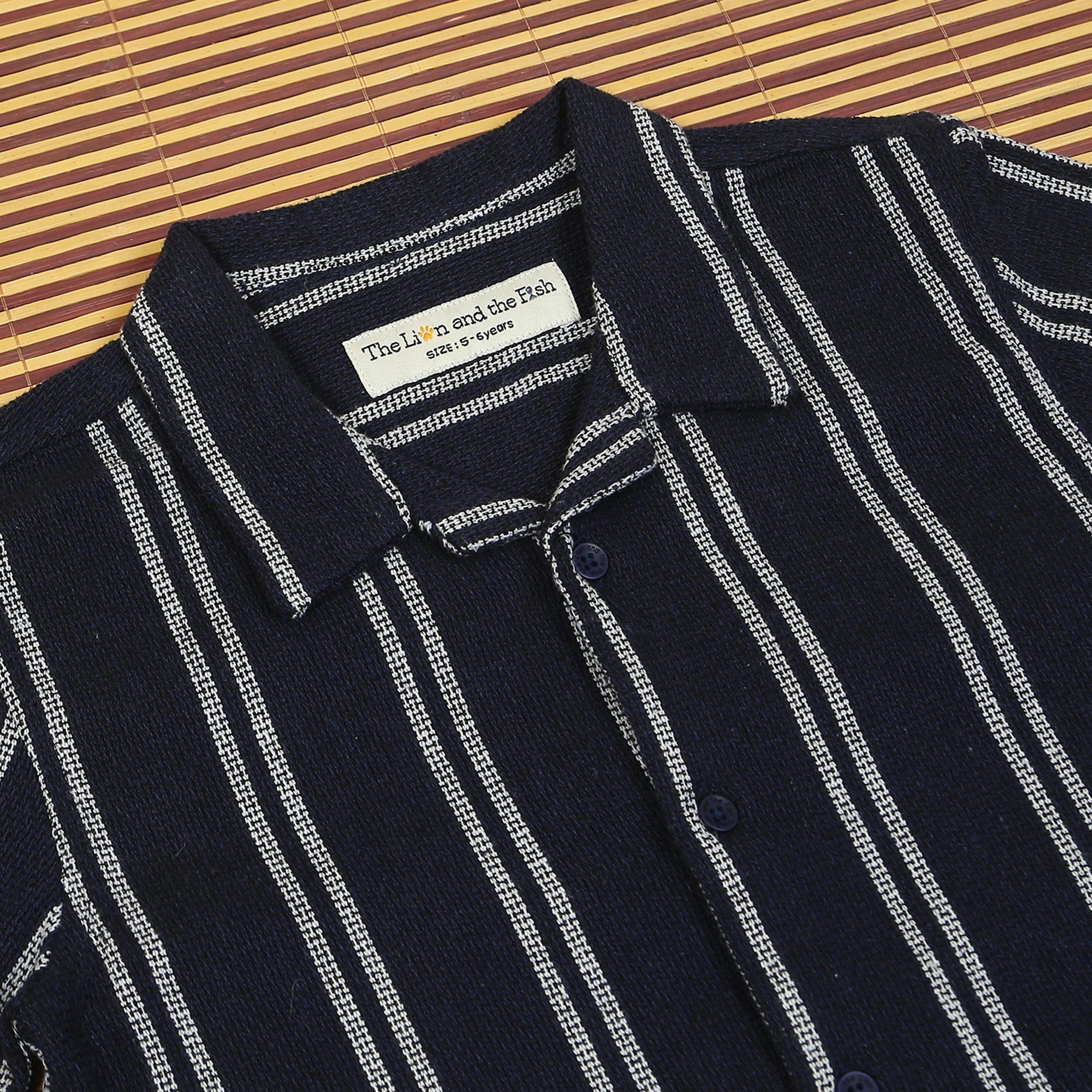 Boys Textured Shirt Navy White