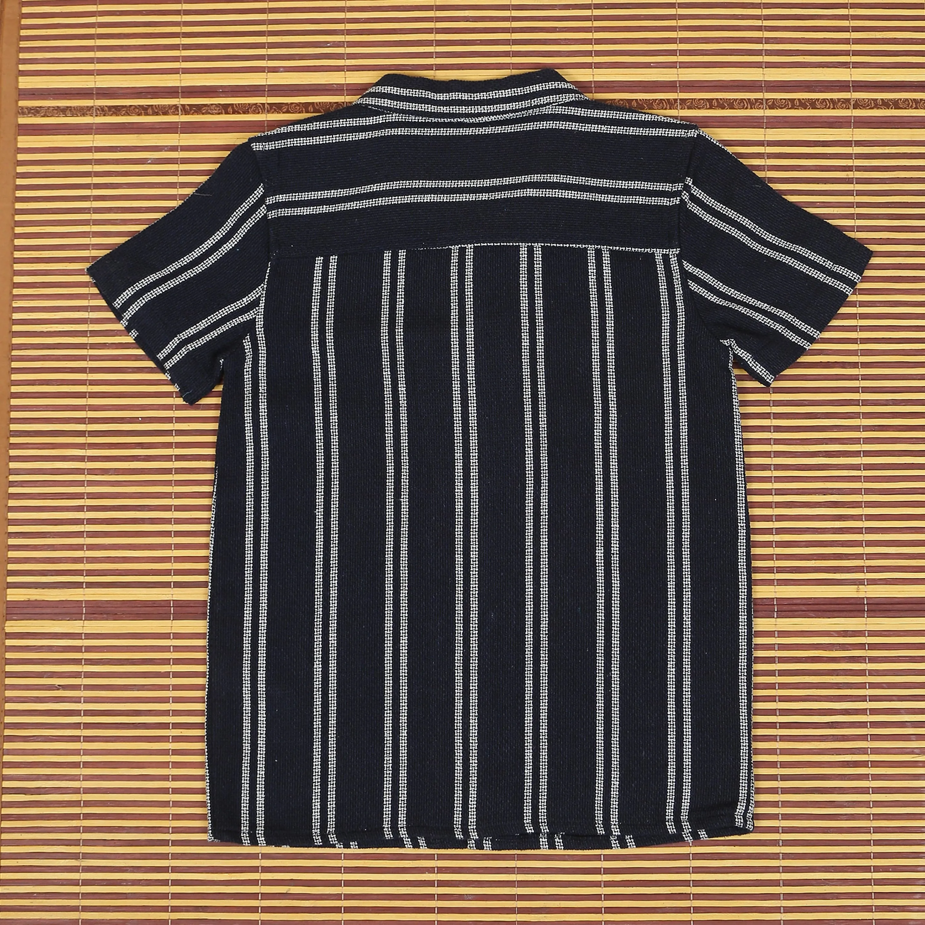 Boys Textured Shirt Navy White