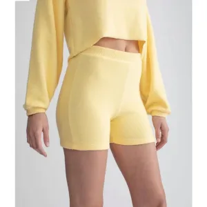 Brand New cozy stretch shorts, beautiful Pastel Yellow. Size XS. Fast shipping
