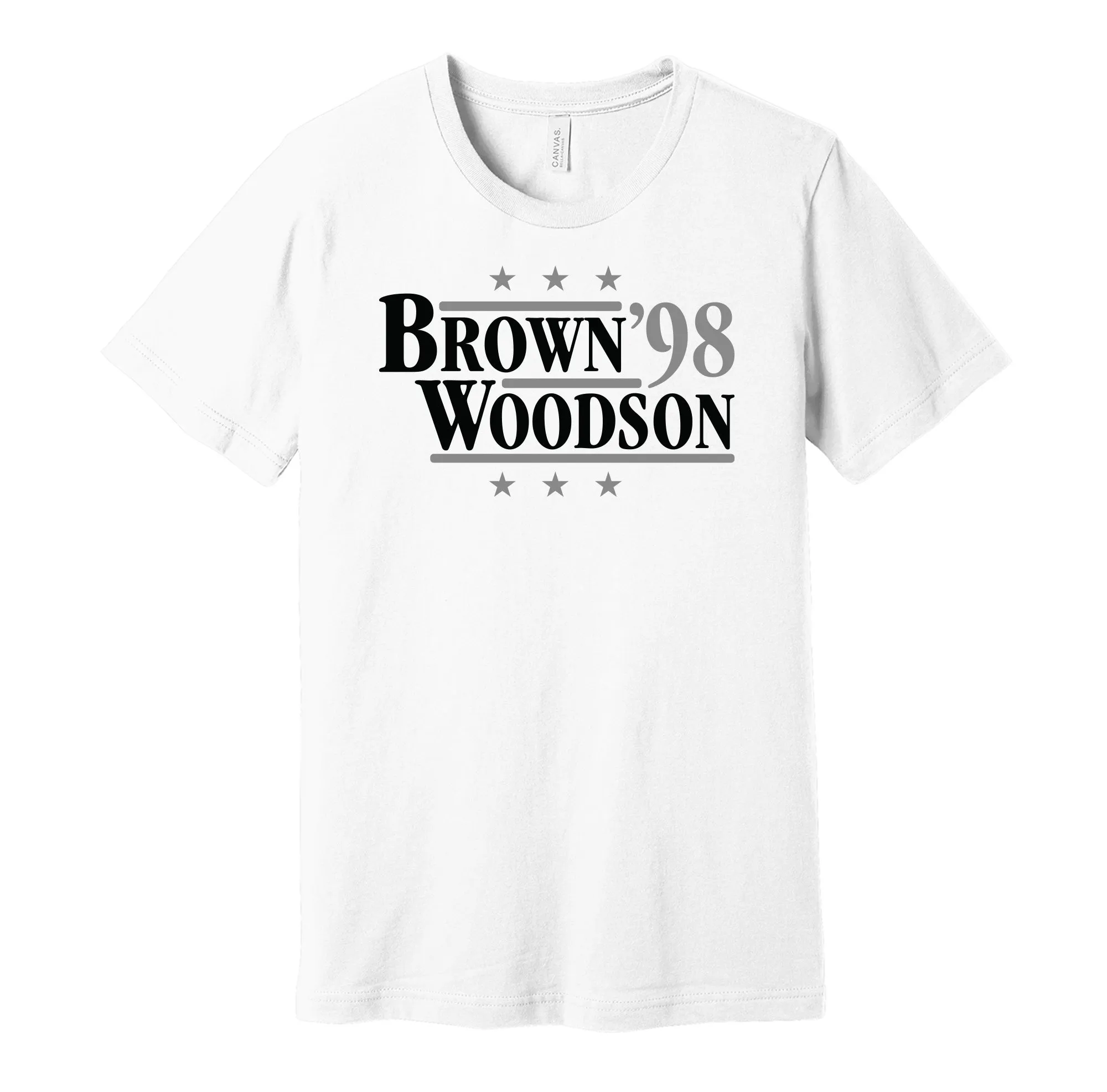 Brown & Woodson '98 - Oakland Legends Political Campaign Parody T-Shirt - Hyper Than Hype Shirts