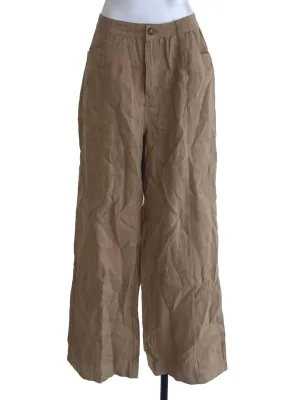 Brown Textured Pants