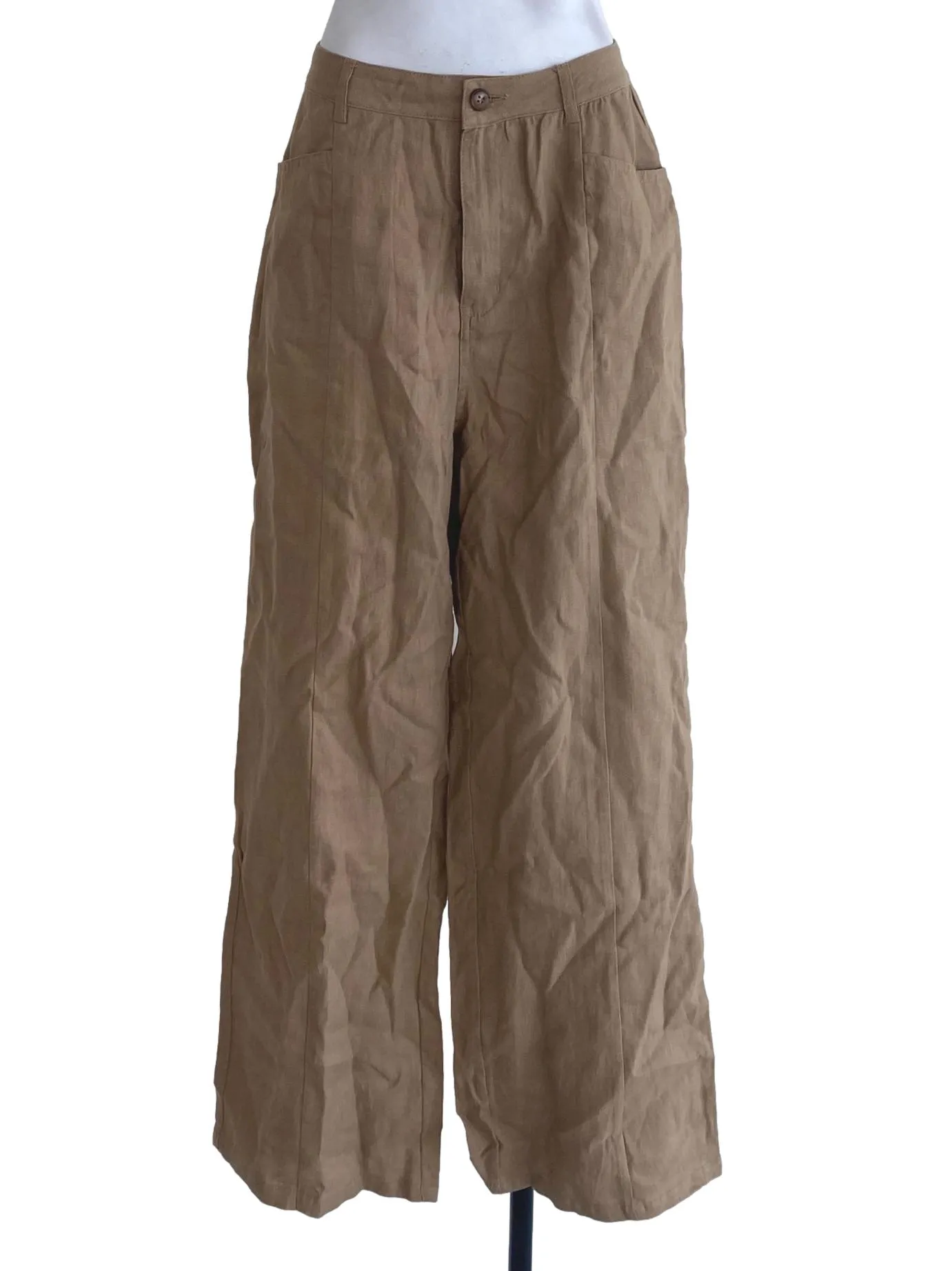 Brown Textured Pants