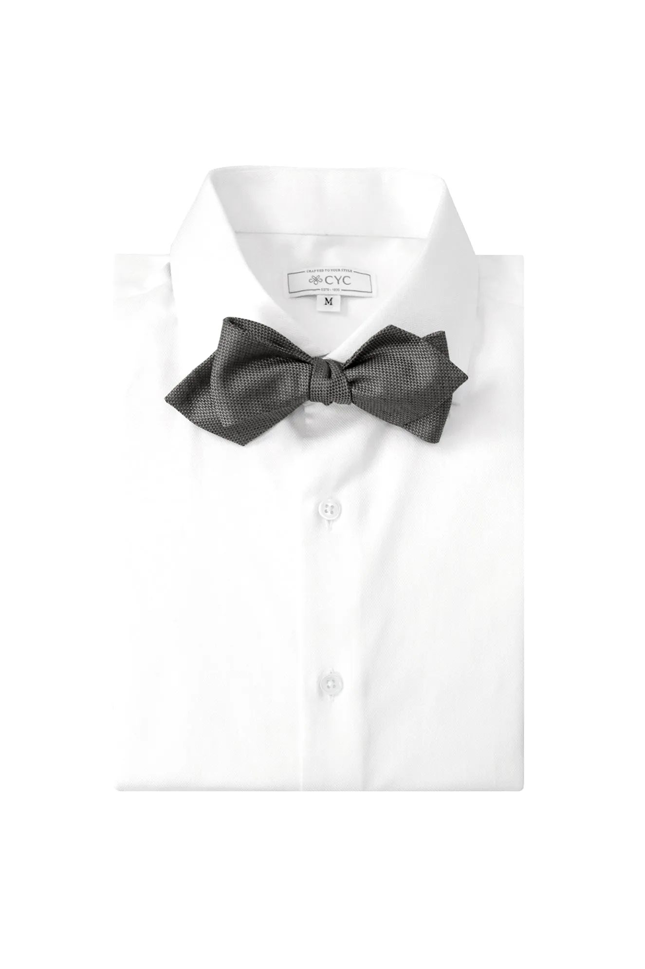 Brown Textured Pointed Bow Tie