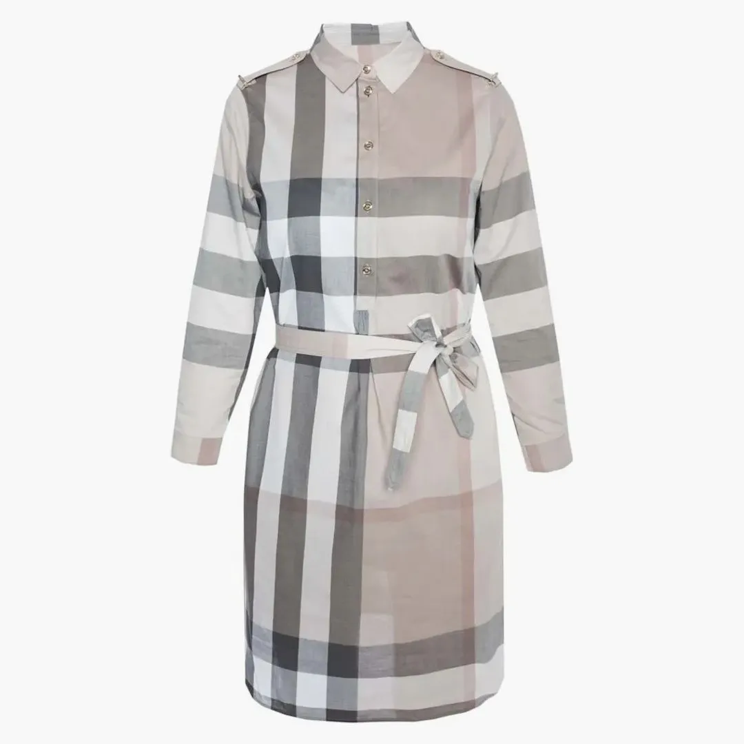 Burberry Check Knee-length Dresses Light Brown Check