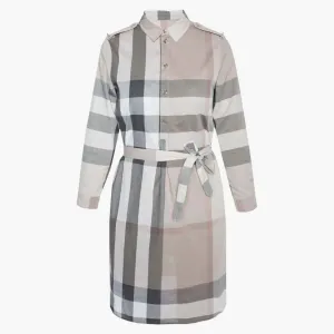 Burberry Check Knee-length Dresses Light Brown Check