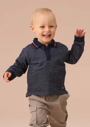Burty Blue Textured Polo