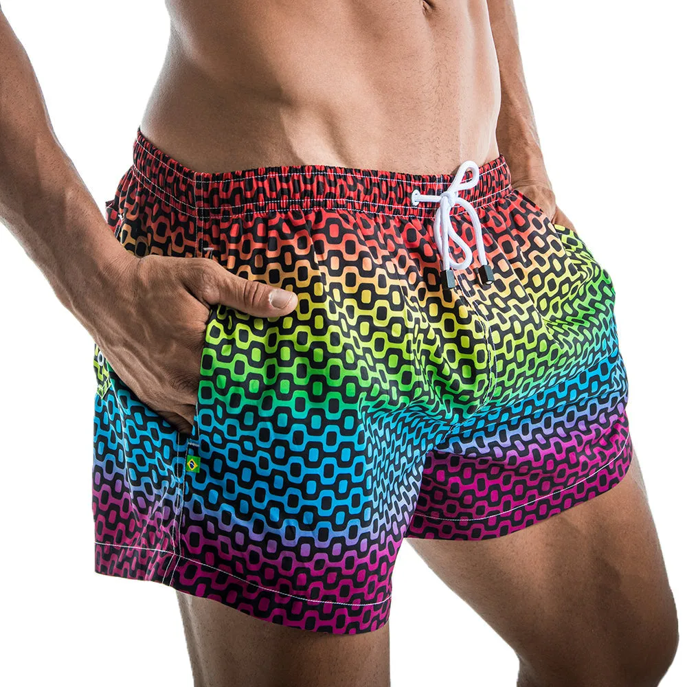 CA-RIO-CA VOLLEY MINI PAVEMENT IPANEMA PRIDE SHORTS - Rainbow Men's Swim Trunks
