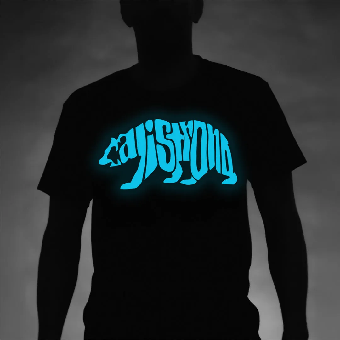 CALI Strong Word Bear Max T-shirt Grey Glow in the Dark