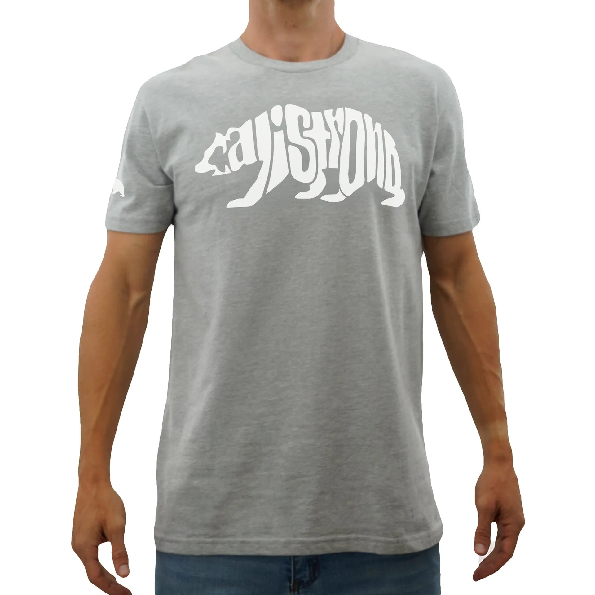 CALI Strong Word Bear Max T-shirt Grey Glow in the Dark