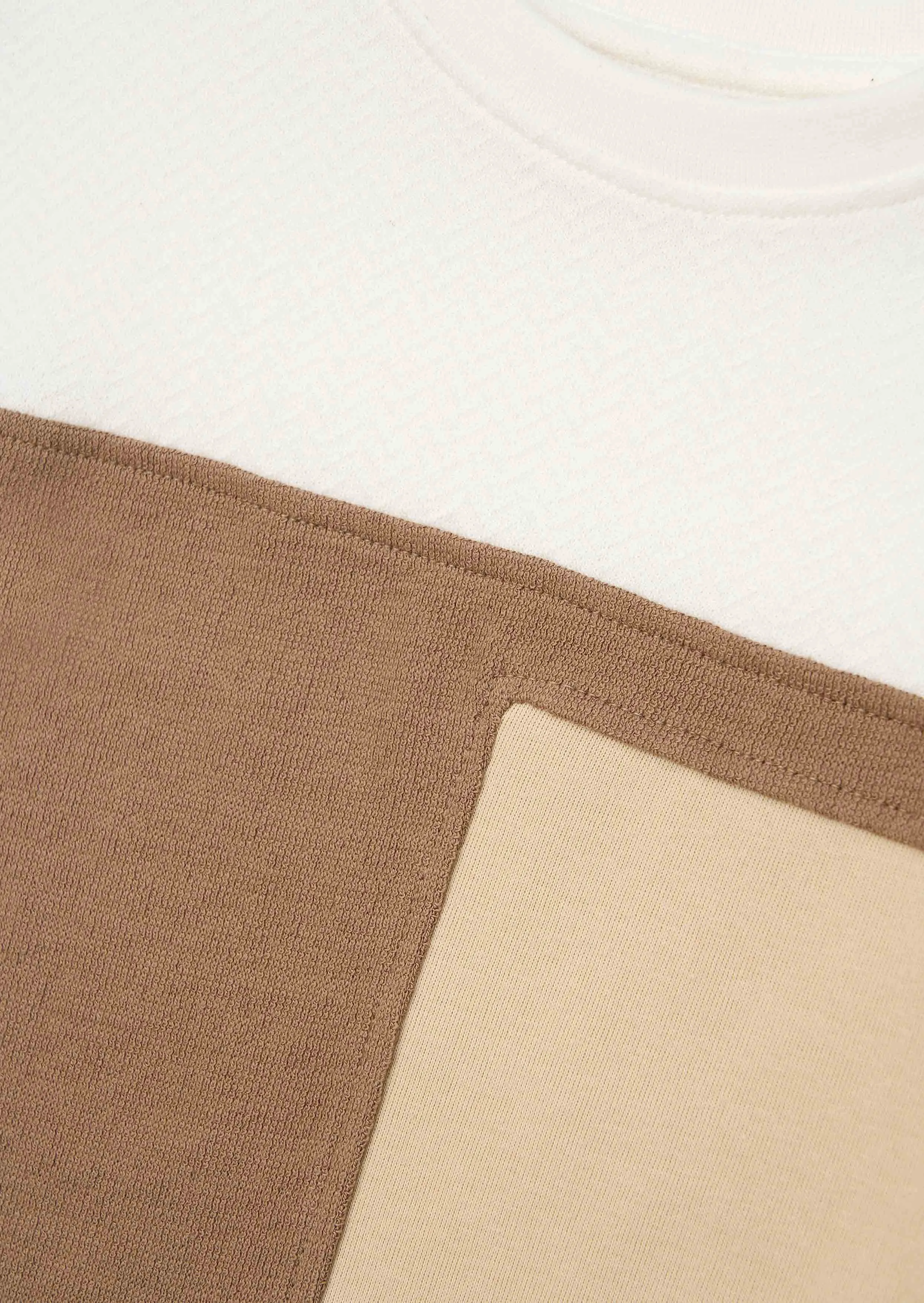 Callum Cream Textured Block T Shirt