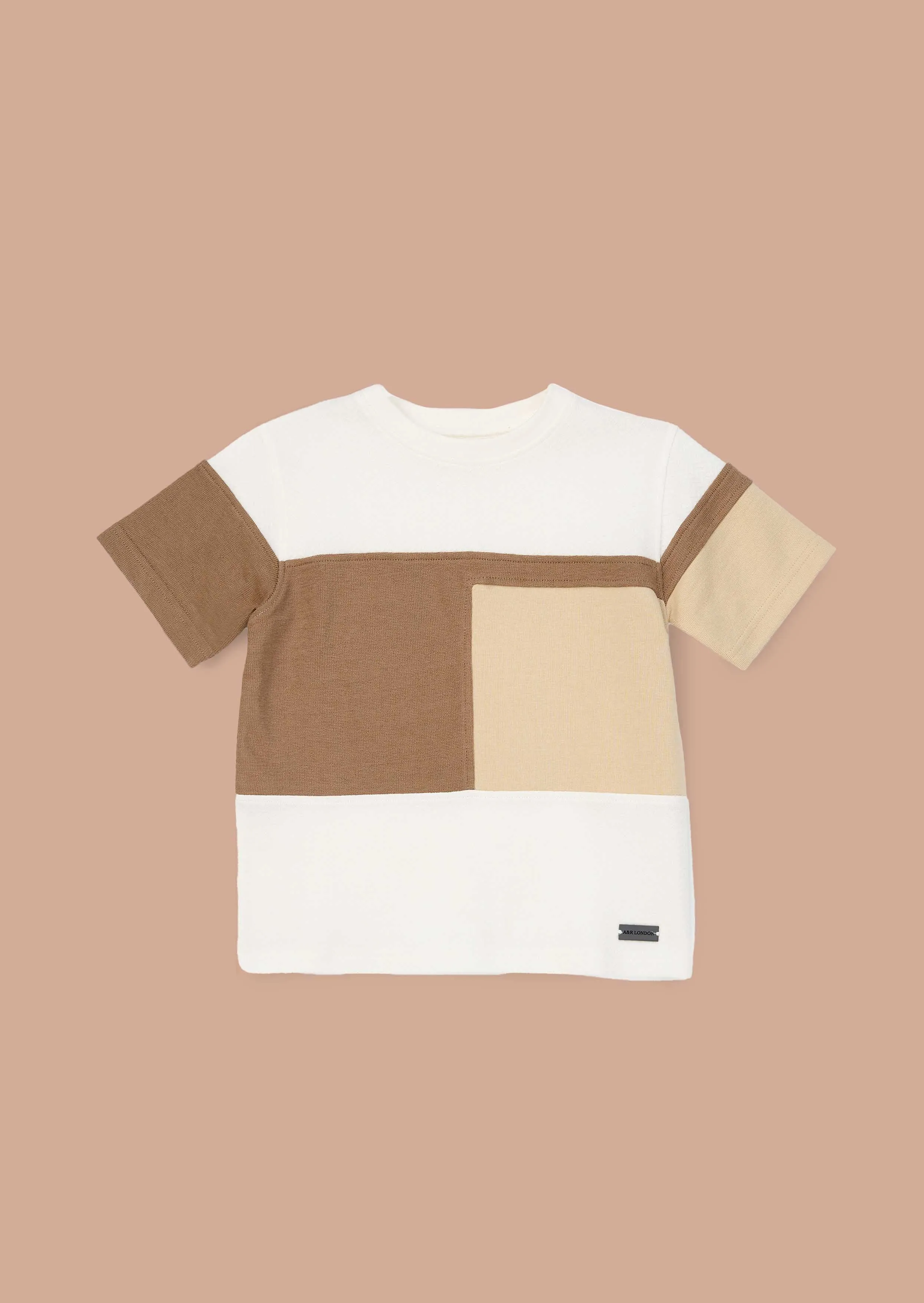 Callum Cream Textured Block T Shirt