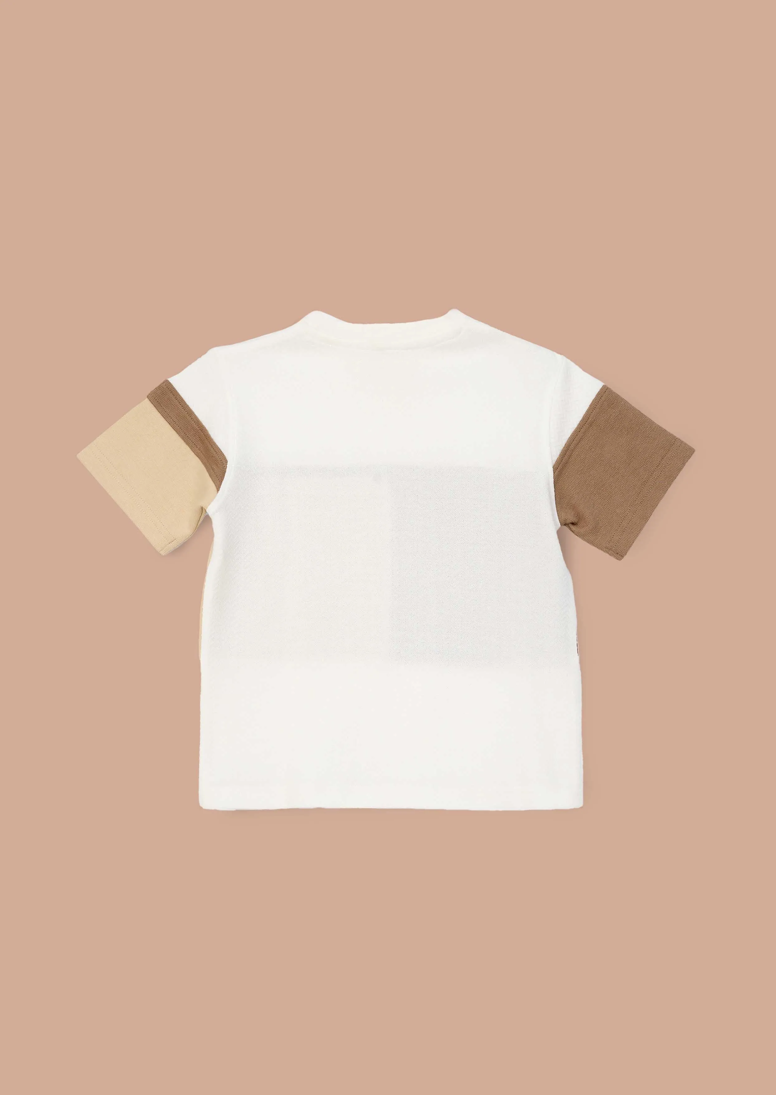Callum Cream Textured Block T Shirt