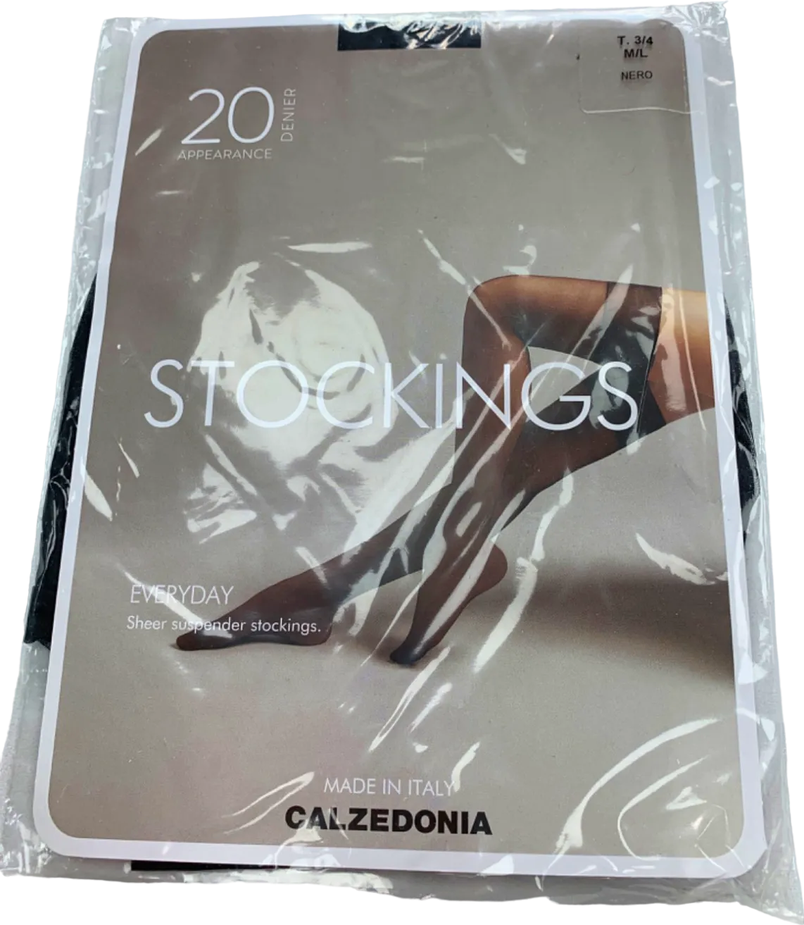 Calzedonia Nero Sheer Spider Stockings T. 3/4 M/L