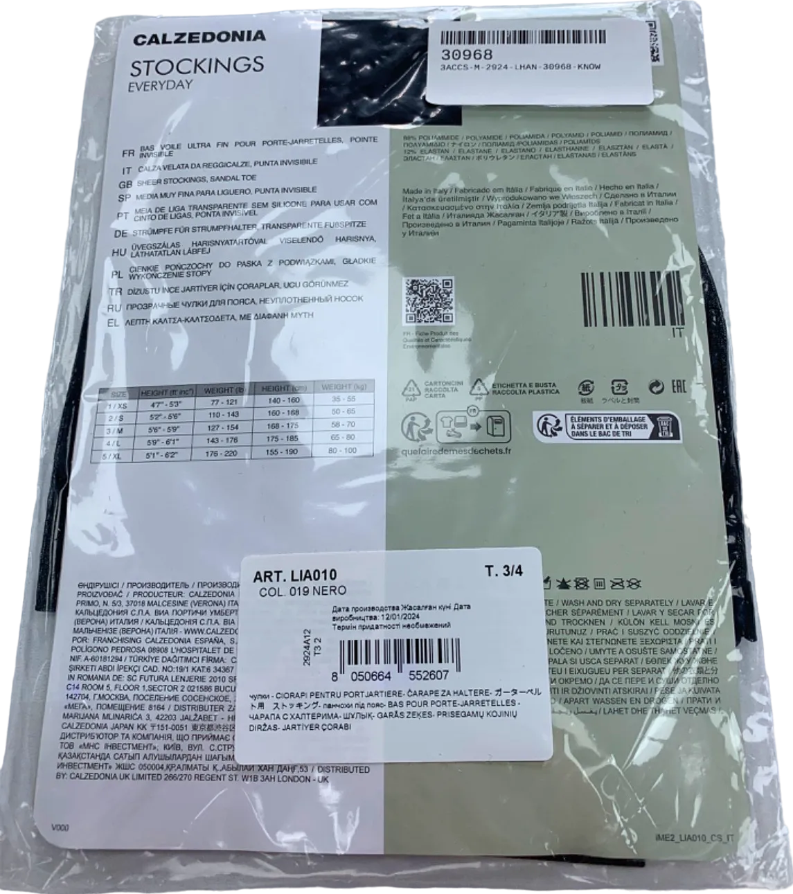 Calzedonia Nero Sheer Spider Stockings T. 3/4 M/L