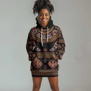 Cameroon Traditional Toghu Pattern Hoodie Dress LT15