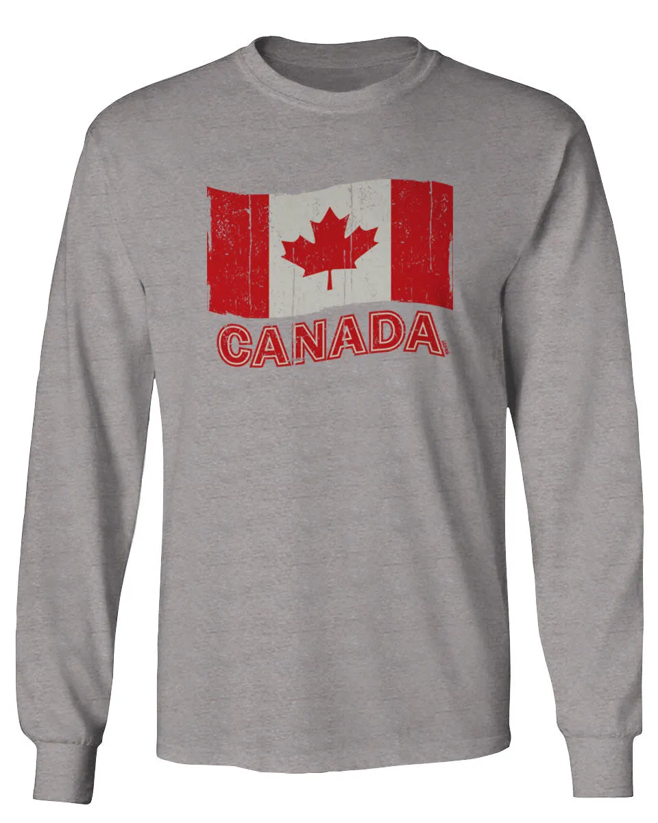 Canada Vintage Flag Canadian Pride Maple Leaf mens Long sleeve t shirt