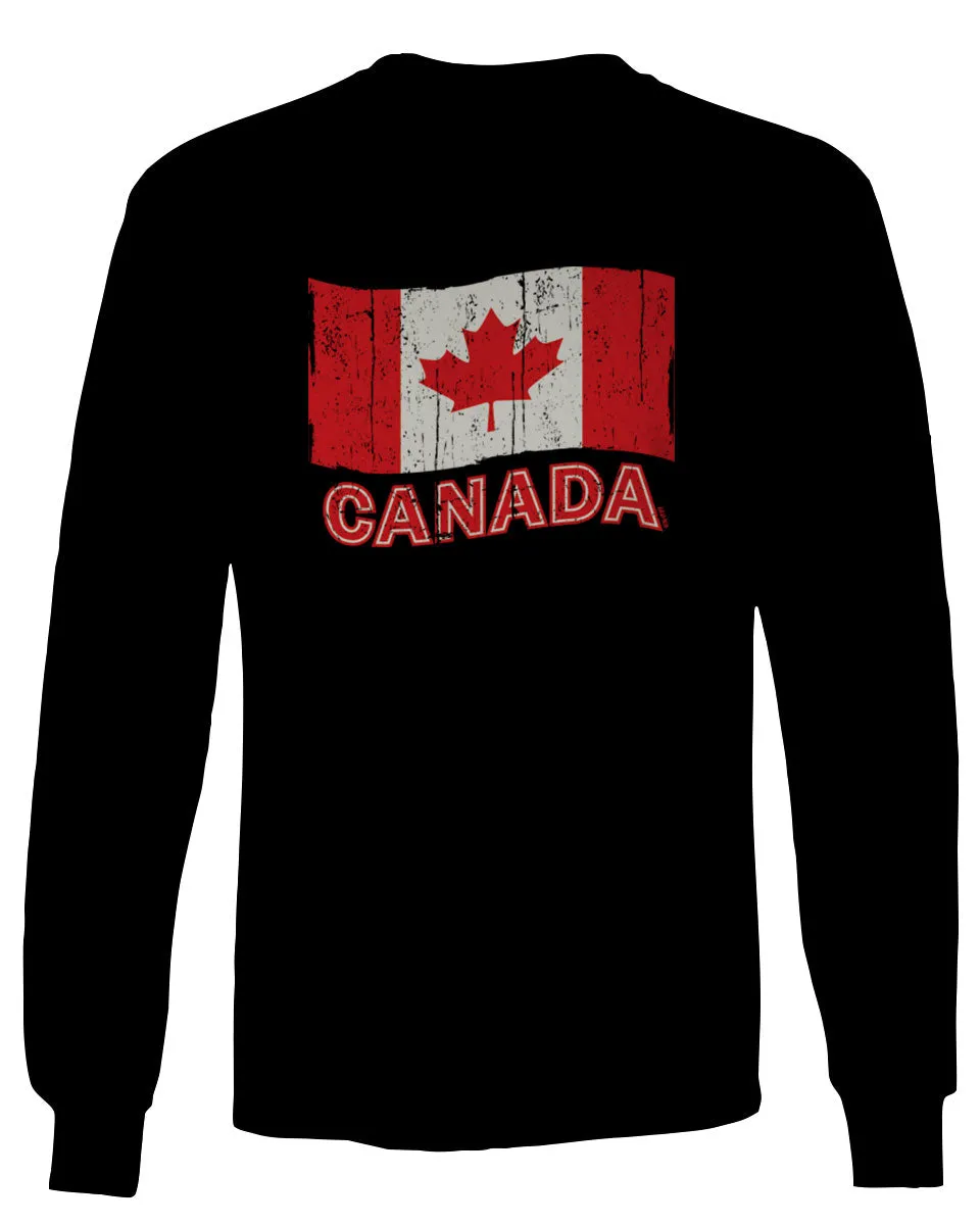 Canada Vintage Flag Canadian Pride Maple Leaf mens Long sleeve t shirt