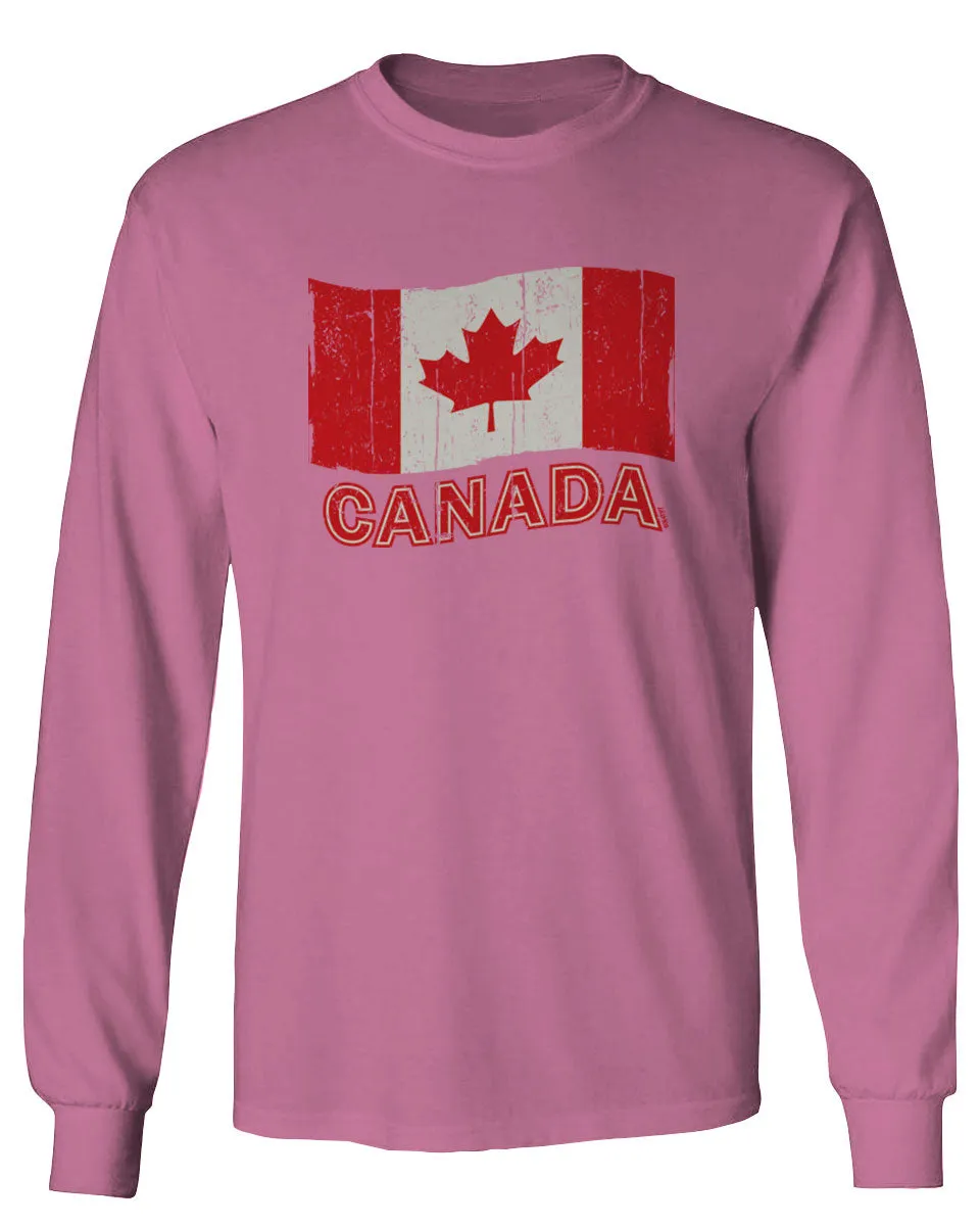 Canada Vintage Flag Canadian Pride Maple Leaf mens Long sleeve t shirt
