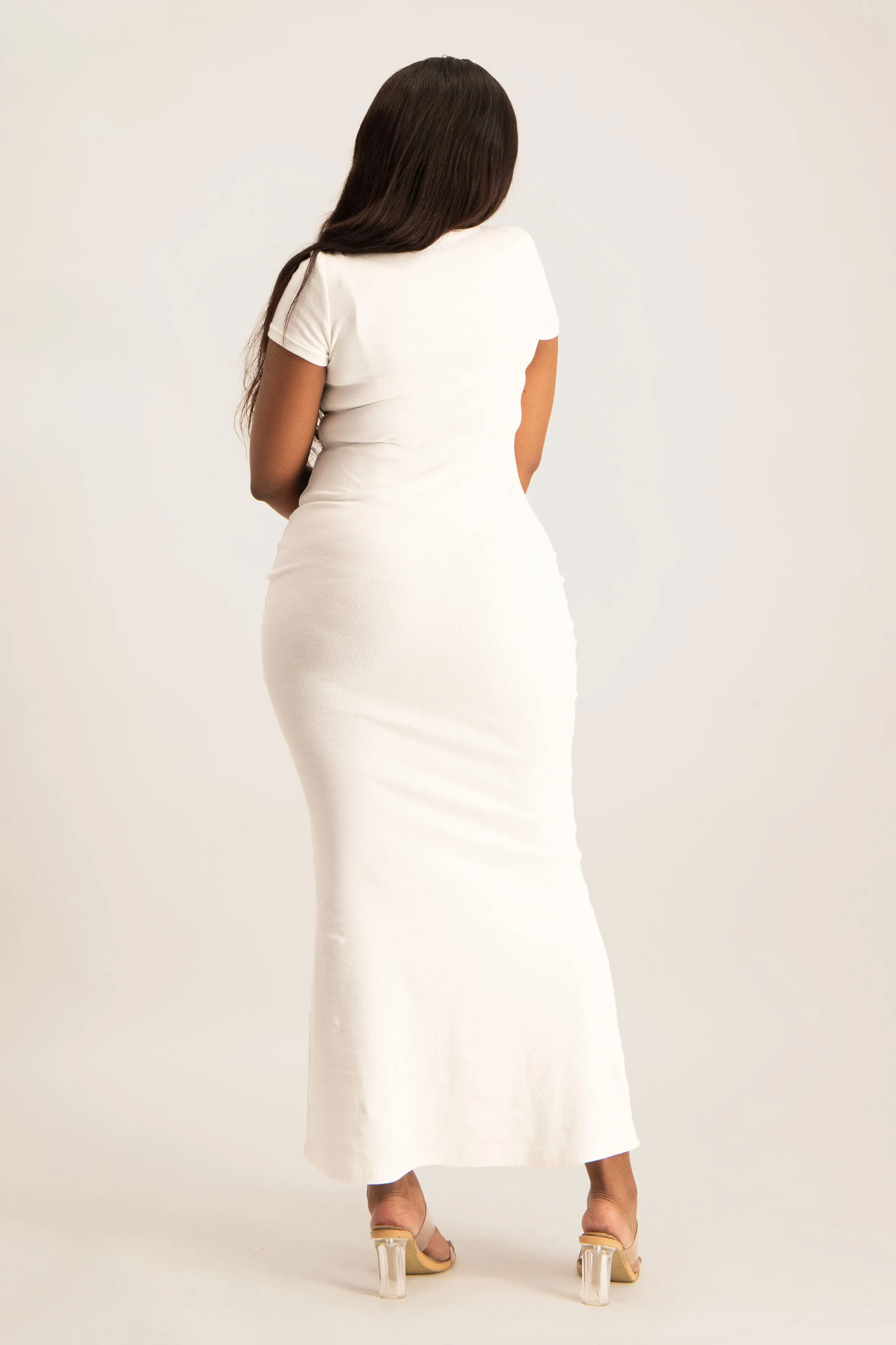 Cap Sleeve Ribb Bodycon Dress