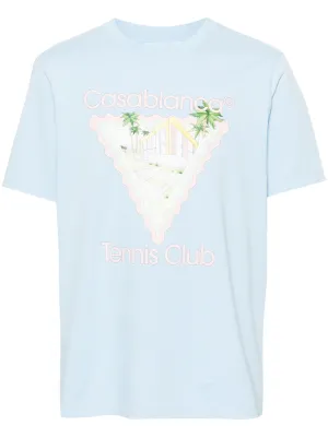 Casablanca Maison De Reve Printed T-Shirt in Pale Blue