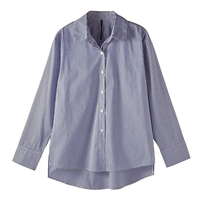 Casual Loose Fit Striped Top