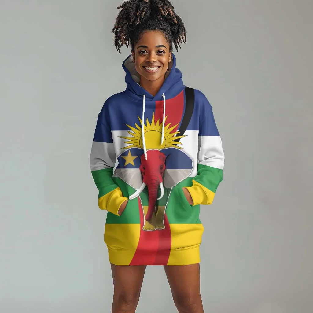 Central African Republic Republic Day 1958 Hoodie Dress Zo Kwe Zo - Flag Style LT18