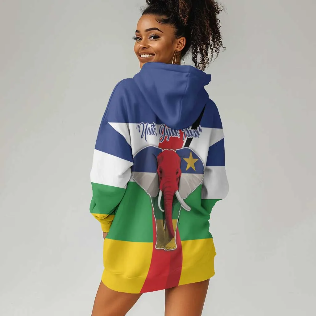 Central African Republic Republic Day 1958 Hoodie Dress Zo Kwe Zo - Flag Style LT18