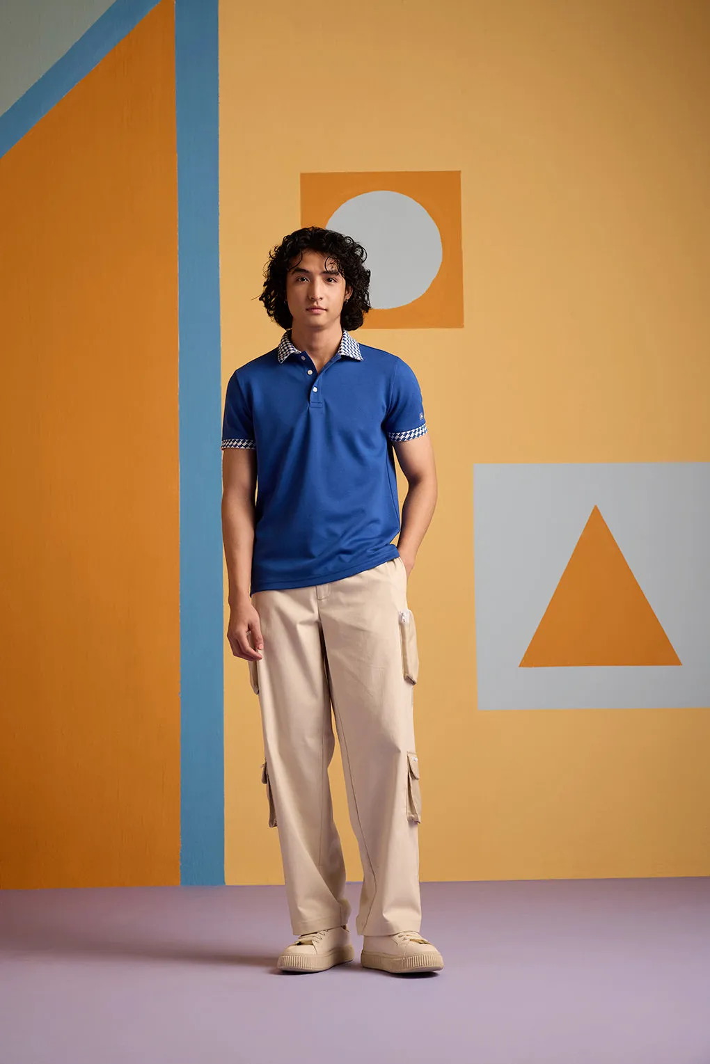 Cerulean Textured Polo