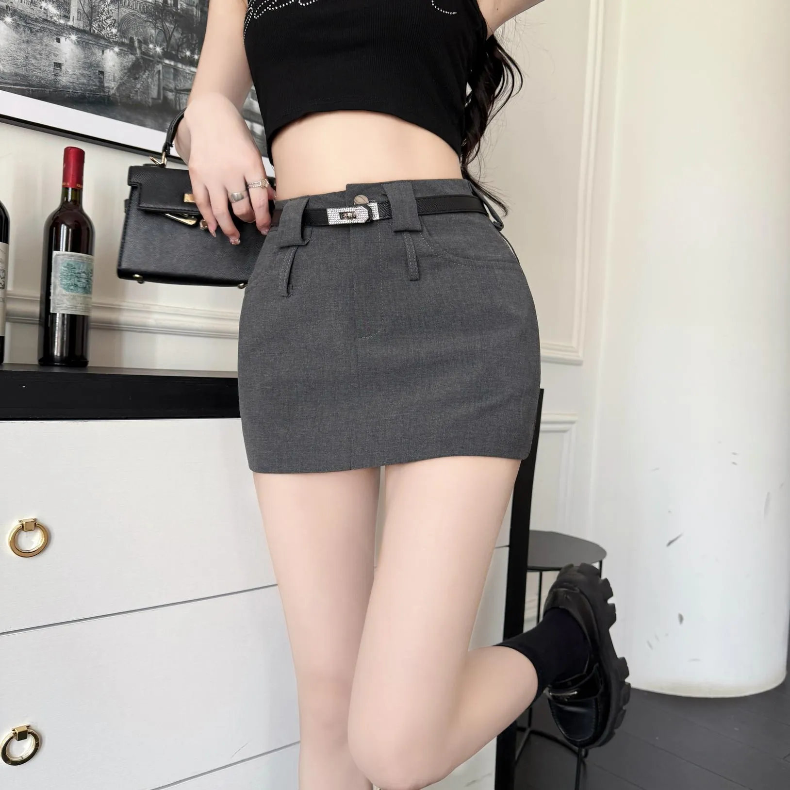 Chic A-line Solid Bodycon Skirt Perfect for Women