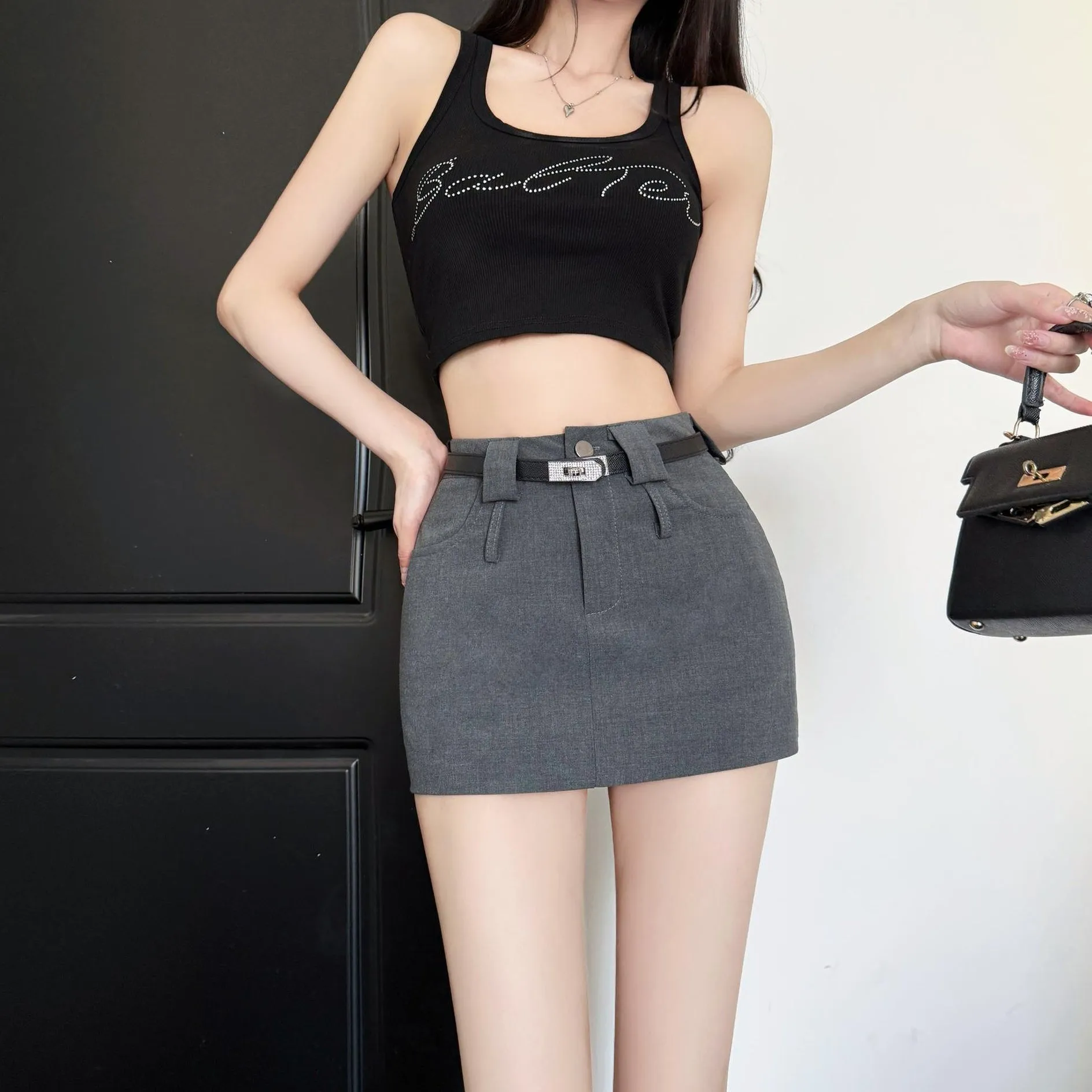 Chic A-line Solid Bodycon Skirt Perfect for Women