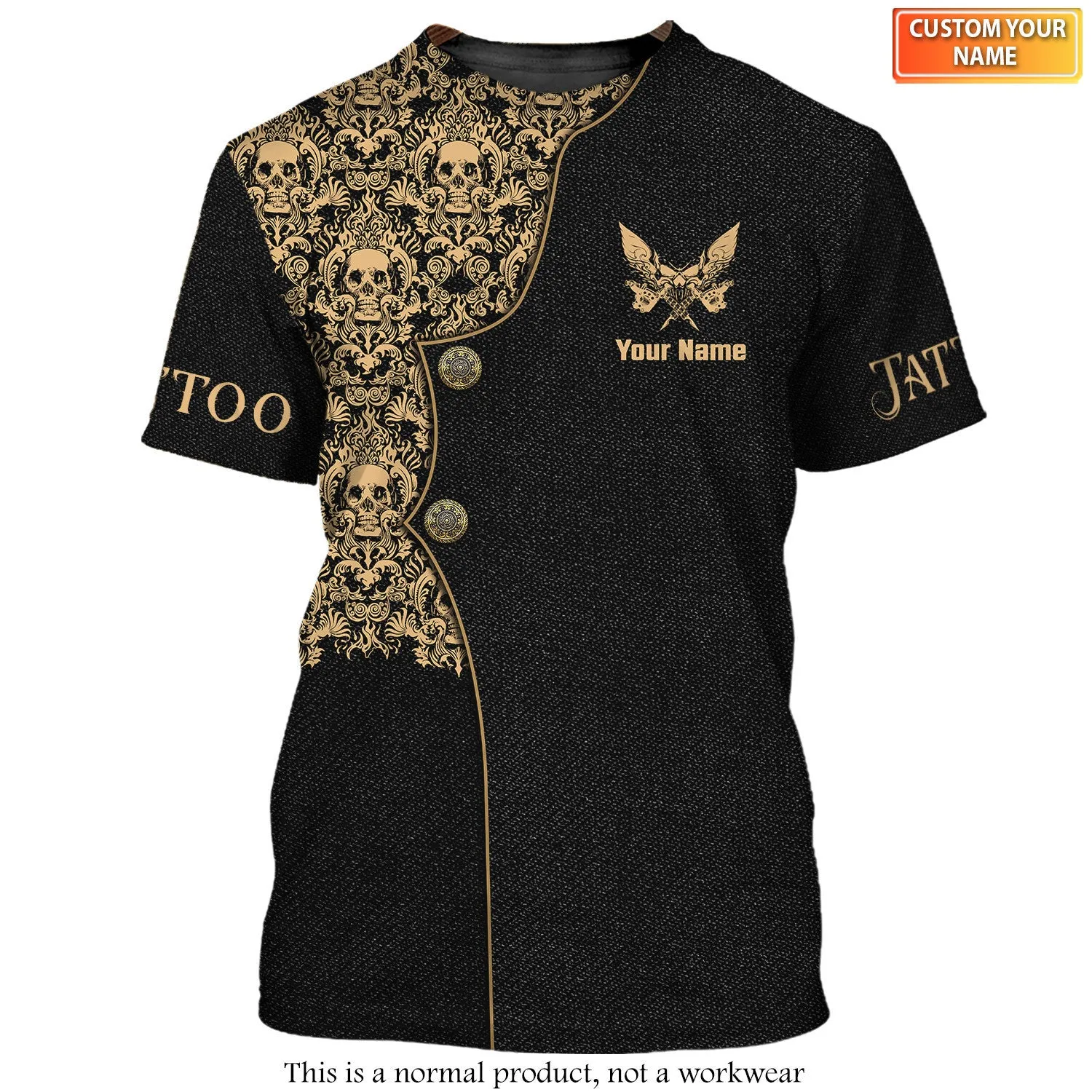 Chic Tattoo Fashion Custom Name T-Shirt, Men Tattoo Uniform [Non-Workwear]