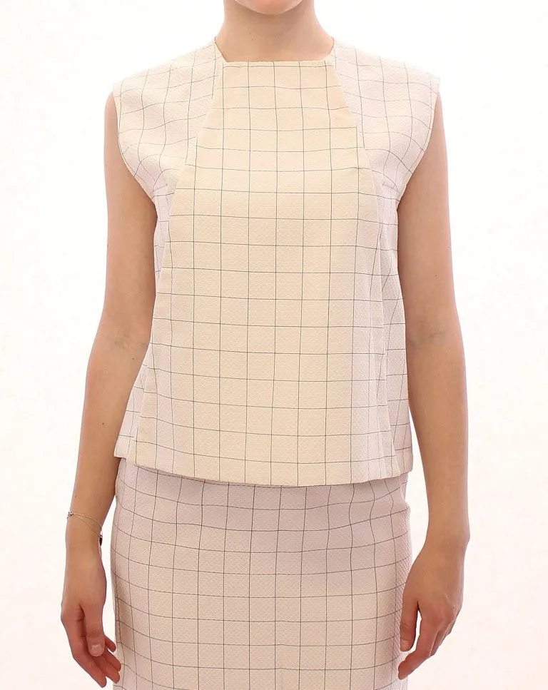 Chic White Sleeveless Cotton Shirt Top